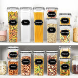 Cutii de depozitare alimente, Vivimall, Set din 16 Cutii pentru Condimente, Cereale, Cutii pentru Bucatarie, din Plastic PP, Cutii Alimentare, Diferite Dimensiuni, Transparente - vivimall.ro