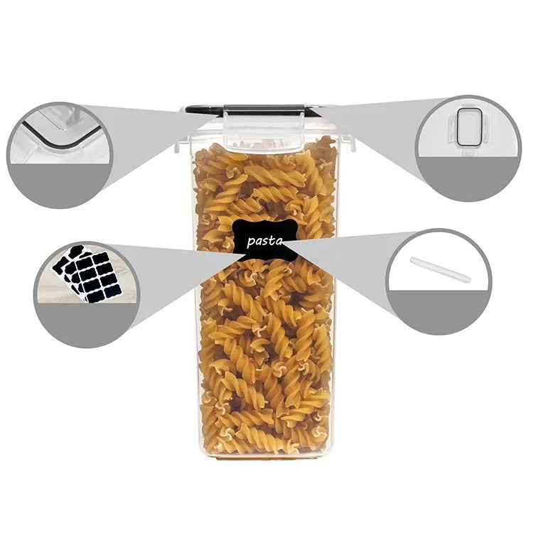 Cutii de depozitare alimente, Vivimall, Set din 7 Cutii pentru Condimente, Cereale, Cutii pentru Bucatarie, din Plastic PP, Cutii Alimentare, Diferite Dimensiuni, Transparente - vivimall.ro