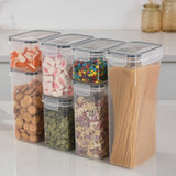 Cutii de depozitare alimente, Vivimall, Set din 7 Cutii pentru Condimente, Cereale, Cutii pentru Bucatarie, din Plastic PP, Cutii Alimentare, Diferite Dimensiuni, Transparente - vivimall.ro