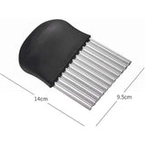 Cutit pentru Cartofi Ondulati, Vivimall, pentru Legume, Forma Ondulata, Usor de Utilizat, Taiere, Negru - vivimall.ro