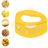 Cutit pentru taiat pizza Vivimall, cu protectie din silicon pentru lama, inox, 15.5 cm, galben - vivimall.ro