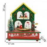 Cutiuta muzicala decorata, Casuta de Craciun, Multicolor, din Lemn, 17 cm x 20 cm, Interior, Vivimall - vivimall.ro