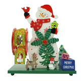 Cutiuta muzicala decorata de Craciun, Om de zapada, Multicolor, din Lemn, 21.5 cm x 24.5 cm, Interior, Vivimall - vivimall.ro