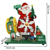 Cutiuta muzicala decorata, Mos Craciun, Multicolor, din Lemn, 21.5 cm x 24.5 cm, Interior, Vivimall - vivimall.ro