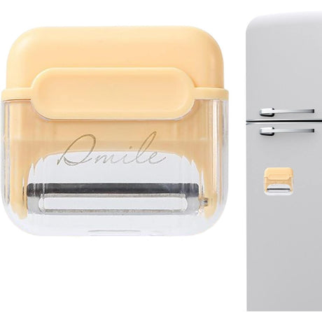 Decojitor/Curatator manual de legume si fructe, Vivimall, portabil, cu magnet, doua lame, Inox, Galben, 6.7x6x1.6 cm - vivimall.ro