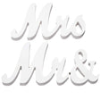 Decor pentru Masa, Vivimall, Model Mr&Mrs, Tematica Nunta, 10x20 cm, Alb - vivimall.ro