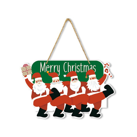 Decoratiune de Craciun, Vivimall, de Agatat, pentru Usa, Perete sau Brad, Sfoara Inclusa, 25.2 x 41.7 cm, din Hartie 350g, Model Mosi Craciuni, Multicolor - vivimall.ro