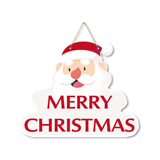 Decoratiune de Craciun, Vivimall, de Agatat, pentru Usa, Perete sau Brad, Sfoara Inclusa, 26.2 x 32.5 cm, din Hartie 350g, Model Mos Craciun, Alb/Rosu - vivimall.ro