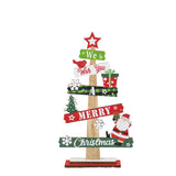 Decoratiune de Craciun din Lemn, Flippy, pentru Masa, Scris We Wish You A Merry Christmas, Model Bradut, 21.5x12.2x4 cm, Multicolor - vivimall.ro