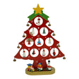 Decoratiune Craciun, Brad, Rosu, 10 cavitati cu ornamente, 20.5 cm x 28 cm, Lemn, Vivimall - vivimall.ro