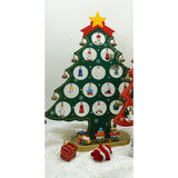 Decoratiune Craciun, Brad, Verde, 15 cavitati cu ornamente, 25.5 cm x 33 cm, Lemn, Vivimall - vivimall.ro