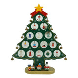 Decoratiune Craciun, Brad, Verde, 15 cavitati cu ornamente, 25.5 cm x 33 cm, Lemn, Vivimall - vivimall.ro