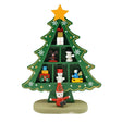 Decoratiune Craciun, Brad, Verde, 3 randuri cu ornamente, 12 cm x 18 cm, Lemn, Vivimall - vivimall.ro