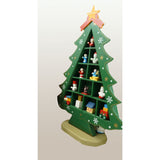 Decoratiune Craciun, Brad, Verde, 5 cavitati cu ornamente, 22 cm x 29 cm, Lemn, Vivimall - vivimall.ro