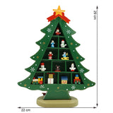 Decoratiune Craciun, Brad, Verde, 5 cavitati cu ornamente, 22 cm x 29 cm, Lemn, Vivimall - vivimall.ro