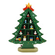 Decoratiune Craciun, Brad, Verde, 5 cavitati cu ornamente, 22 cm x 29 cm, Lemn, Vivimall - vivimall.ro