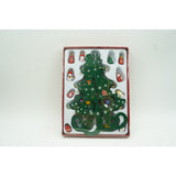Decoratiune Craciun, Brad, Verde, 6 cavitati cu ornamente, 12 cm x 20 cm, Lemn, Vivimall - vivimall.ro