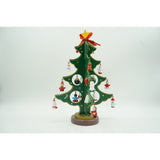 Decoratiune Craciun, Brad, Verde, 8 cavitati cu ornamente, 18.5 cm x 25 cm, Lemn, Vivimall - vivimall.ro