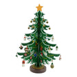 Decoratiune Craciun, Brad, Verde/Alb, 15 cavitati cu ornamente, 25.5 cm x 33 cm, Lemn, Vivimall - vivimall.ro