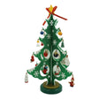 Decoratiune Craciun, Brad, Verde/Alb, 8 cavitati cu ornamente, 18.5 cm x 33 cm, Lemn, Vivimall - vivimall.ro