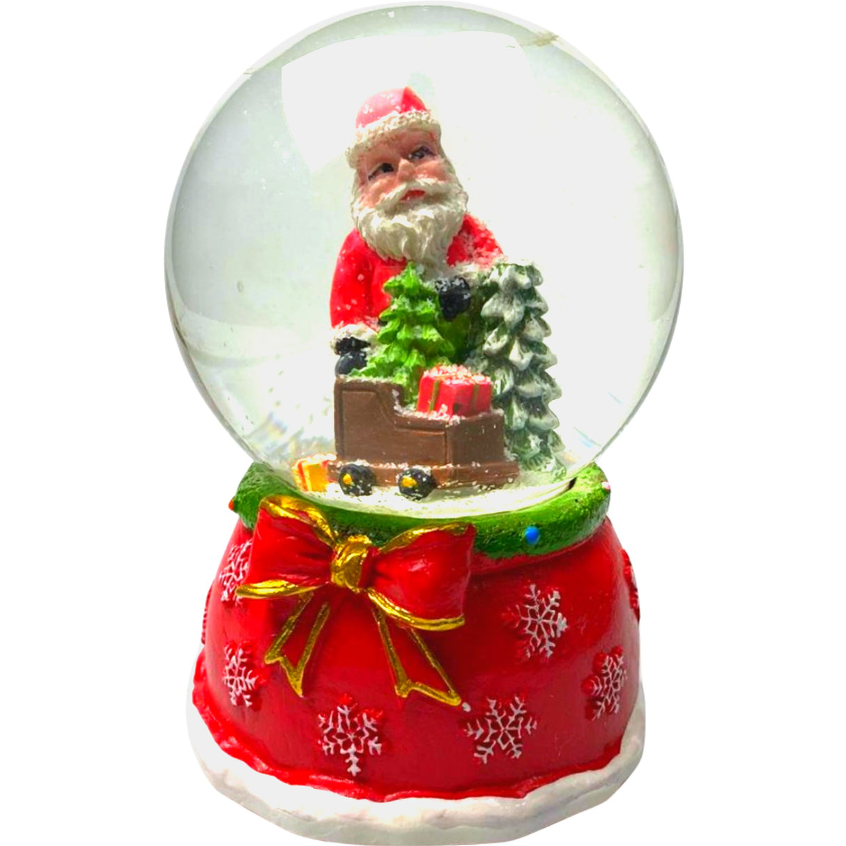 Decoratiune muzicala glob cu zapada, cu lumini si muzica, Mos Craciun, 13 cm, multicolor - vivimall.ro