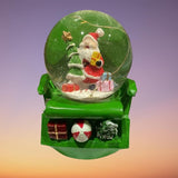 Decoratiune de Craciun din sticla, model 5, Glob muzical de zapada cu lumini, Vivimall - vivimall.ro