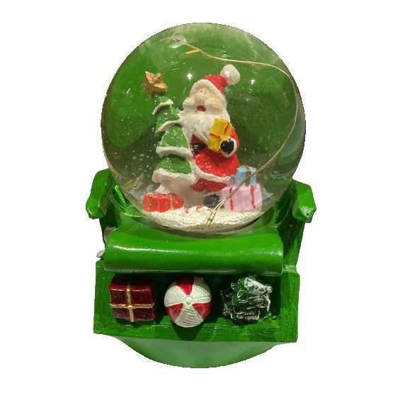 Decoratiune de Craciun din sticla, model 5, Glob muzical de zapada cu lumini, Vivimall - vivimall.ro