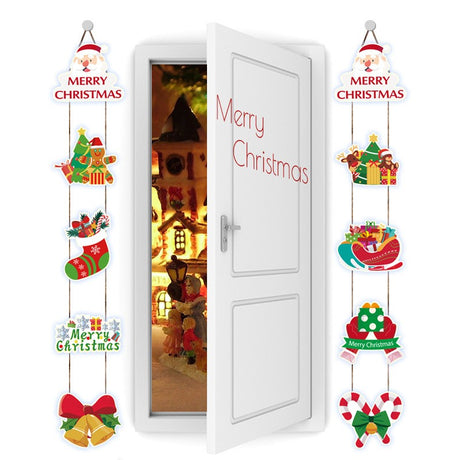 Set 2 Decoratiuni de Craciun, Vivimall, de Agatat, pentru Usa, Sfoara Inclusa, 21 cm/28 cm, din Hartie 350g, Multicolor - vivimall.ro