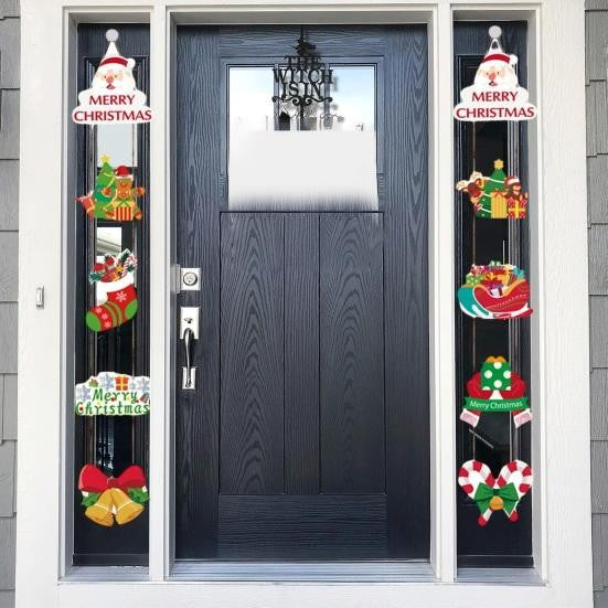 Set 2 Decoratiuni de Craciun, Vivimall, de Agatat, pentru Usa, Sfoara Inclusa, 21 cm/28 cm, din Hartie 350g, Multicolor - vivimall.ro