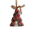 Decorațiune de Crăciun Vivimall model Brăduț din rășină multicolor, vedere frontală, 8.5 x 6.5 cm