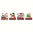 Decoratiune de Craciun, Vivimall, pentru Gradina, Tip Trenulet, 4 Figurine + Bete de Infipt in Pamant, din Plastic, Impermeabil, Model Oameni de Zapada, Multicolor - vivimall.ro