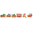 Decoratiune de Craciun, Vivimall, pentru Gradina, Tip Trenulet, 6 Figurine + Bete de Infipt in Pamant, din Plastic, Impermeabil, Model Mos Craciun in Tren si in Sanie, Multicolor - vivimall.ro