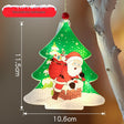 Decorațiune de Crăciun luminoasă în formă de brad cu Moș Crăciun, 11,5 x 10,6 cm, lumină albă caldă, vedere frontală