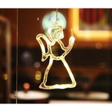 Decoratiune de Craciun Luminoasa in forma de Ingeras 21x12 cm, cu Ventuza, Alb Cald, Vivimall - vivimall.ro