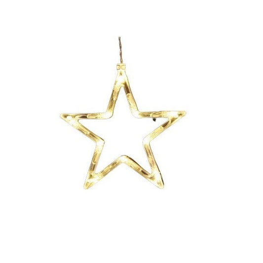 Decoratiune de Craciun Luminoasa in forma de Stea 19x18 cm, cu Ventuza, Alb Cald, Vivimall - vivimall.ro