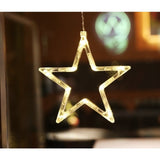 Decoratiune de Craciun Luminoasa in forma de Stea 19x18 cm, cu Ventuza, Alb Cald, Vivimall - vivimall.ro