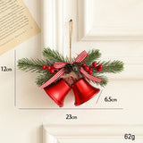 Decoratiune de Craciun pentru Brad, Flippy, Model 2 Clopotei de Craciun cu Crenguta de Brad, Decoratiune pentru Interior de Craciun, Rosu lucios - vivimall.ro