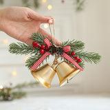 Decoratiune de Craciun pentru Brad, Flippy, Model 2 Clopotei de Craciun cu Crenguta de Brad, Decoratiune pentru Interior de Craciun, Auriu - vivimall.ro