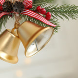 Decoratiune de Craciun pentru Brad, Flippy, Model 2 Clopotei de Craciun cu Crenguta de Brad, Decoratiune pentru Interior de Craciun, Auriu - vivimall.ro