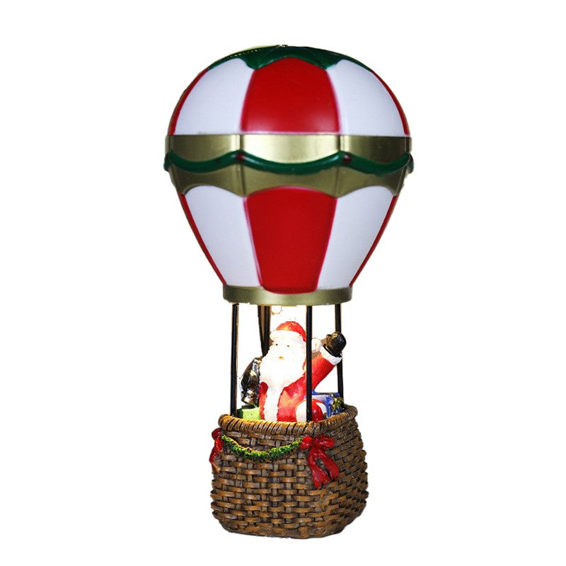 Karácsonyi Dekoráció Hőlégballon, Mikulás Lufi, Gyanta, Piros