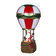 Decorațiune Crăciun balon cu aer cald și Moș Crăciun din rășină, LED, 17×5×5 cm, gri-roșu, vedere frontală