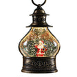 Decoratiune de Craciun tip Felinar, Vivimall, Glob de Cristal cu Fulgi de Zapada, Model Mos Craciun, Ornamentat cu Luminite Interioare, 14.5 x 9 x 3 cm, Rama Neagra, Transparent - vivimall.ro
