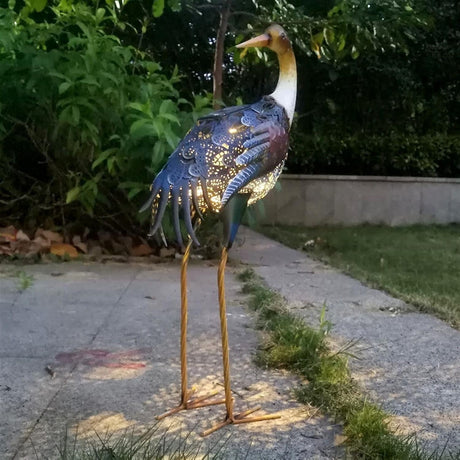 Decoratiune de Gradina cu Lampa solara, Flippy, Model Pasare, Iluminare Led si Incarcare Solara, 57 x 32 x 17 cm, pentru Exterior, Multicolor - vivimall.ro