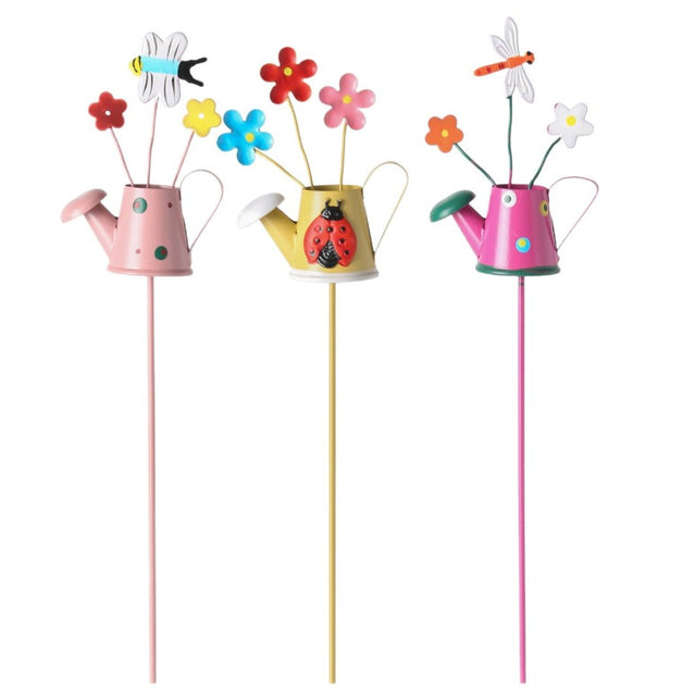 Set 3 Decoratiuni de Gradina, Flippy, Model Stropitoare, din Fier, 28 x 5 cm, Multicolor - vivimall.ro