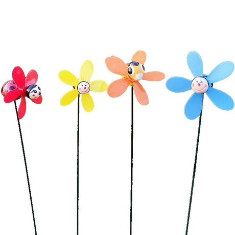 Set 4 Figurine, Decoratiuni de Gradina, Flippy, Tip Morisca de Vant, Model Insecte, 57 x 12 cm, Multicolor - vivimall.ro