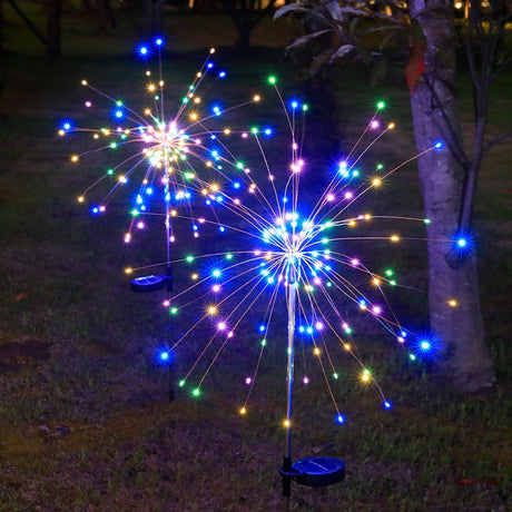 Lampa Solara, Flippy, Decor Gradina, Model Fireworks/Artificii, din Sarma de Cupru, 120 LED-uri, 55W, 90 cm, Multicolor - vivimall.ro