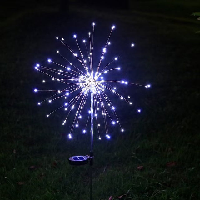 Lampa Solara, Flippy, Decor Gradina, Model Fireworks/Artificii, din Sarma de Cupru, 120 LED-uri, 55W, 90 cm, Alb Rece - vivimall.ro