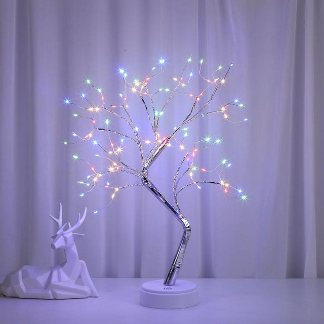 Decoratiune Luminoasa Arbore cu Baterii + USB, 108 LED-uri, multicolor - vivimall.ro