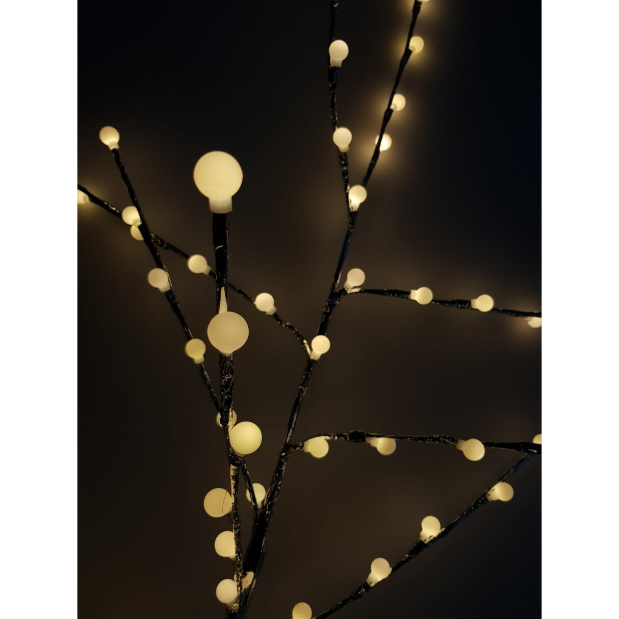 Decoratiune Luminoasa Crenguta cu Baterii 72 LED -uri Glob Alb Cald - vivimall.ro