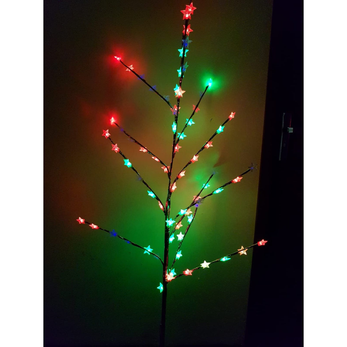 Decoratiune Luminoasa Crenguta Cu Baterii 72 Led -Uri Stelute